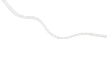 White cord, rope, rope on a blank background.