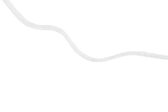 White cord, rope, rope on a blank background.