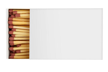 Box of wooden matches on empty background