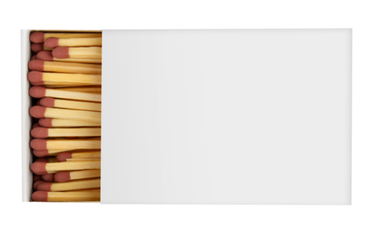Box of wooden matches on empty background