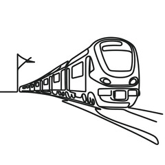 A train in a line drawing style