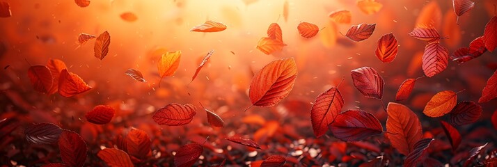 Fall Frenzy: A Spectacular Display of Orange Leaves Generative AI
