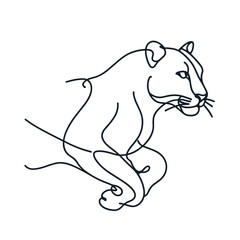 Panther in a line-drawing style