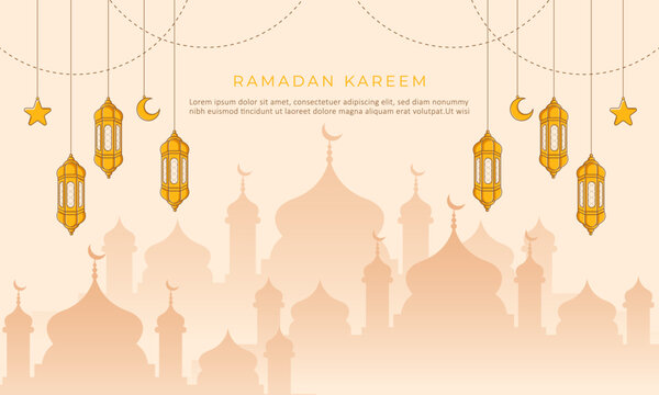 modern islamic ramadan kareem greeting card template design background illustration
