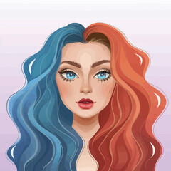 2d vector illustration colorful cool girls