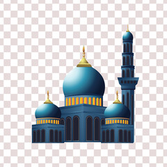vector illustration of mosque, transparent background