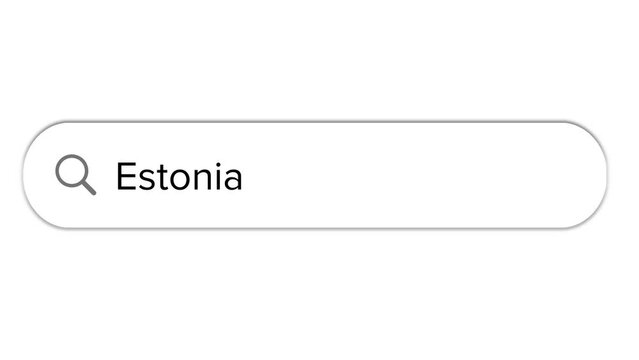 Www search bar icon with Estonia text isolated on white background