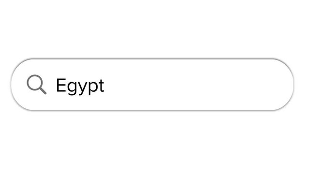 Www search bar icon with Egypt text isolated on white background
