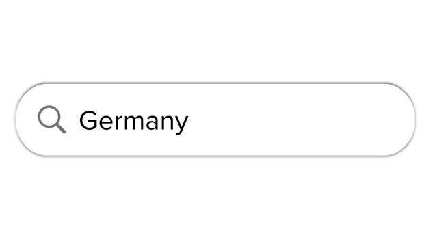 Www search bar icon with Germany text isolated on white background