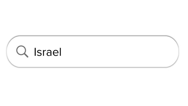 Www search bar icon with Israel text isolated on white background