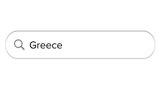 Www search bar icon with Greece text isolated on white background