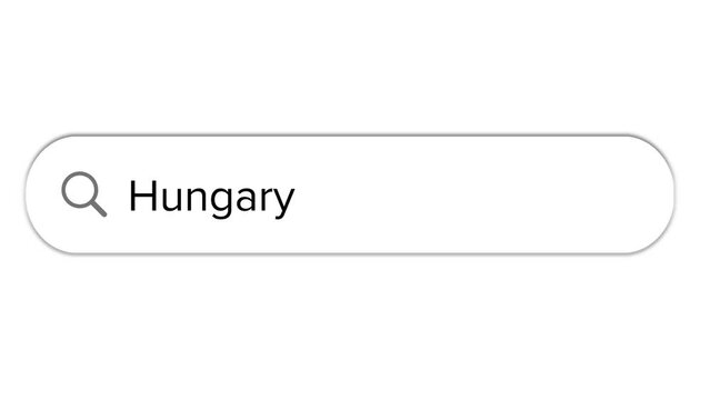 Www search bar icon with Hungary text isolated on white background