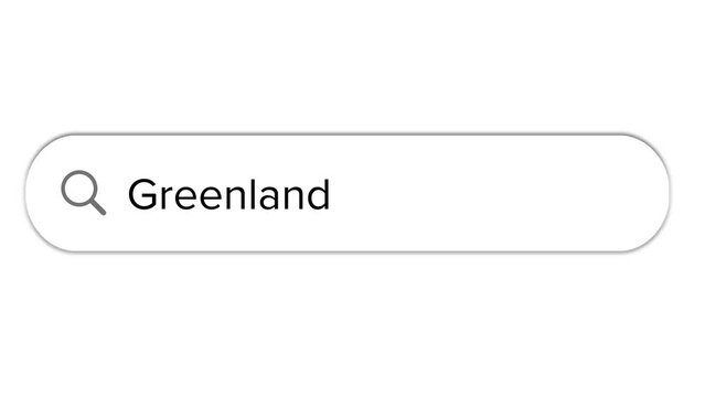 Www search bar icon with Greenland text on white background