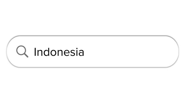 Www search bar icon with Indonesia text isolated on white background