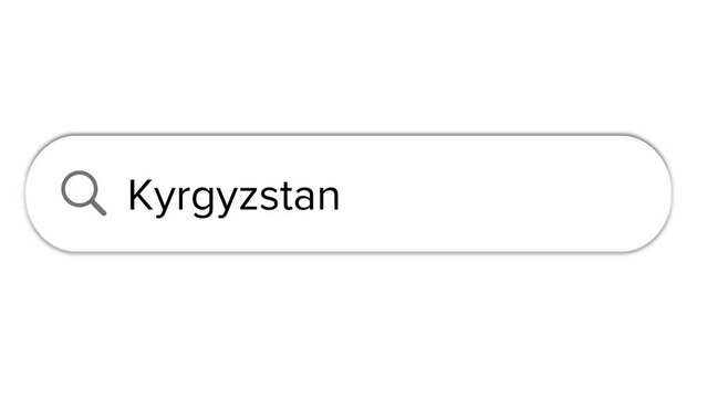 Www search bar icon with Kyrgyzstan text isolated on white background