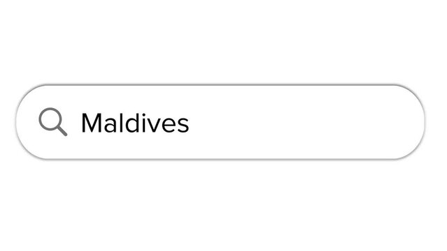 Www search bar icon with Maldives text isolated on white background