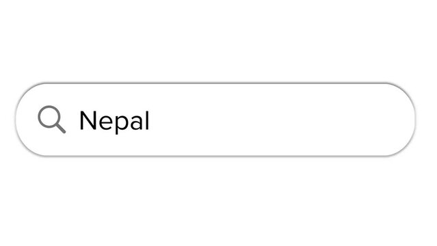 Www search bar icon with Nepal text isolated on white background