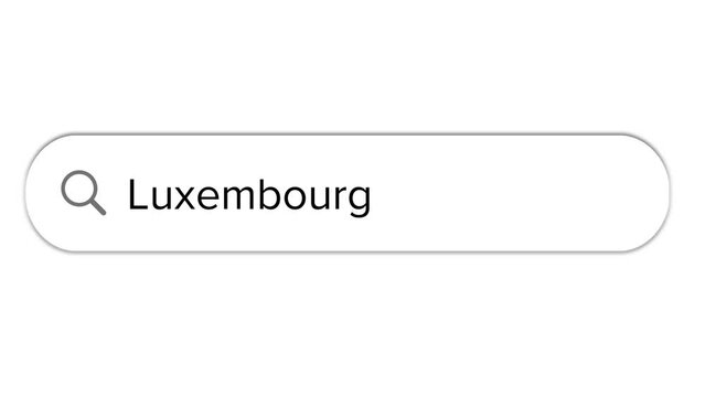 Www search bar icon with Luxembourg text isolated on white background