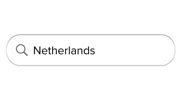 Www search bar icon with Netherlands text isolated on white background