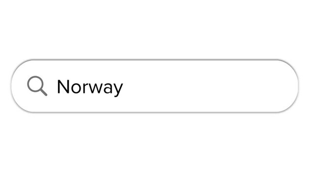 Www search bar icon with Norway text isolated on white background