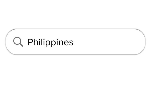Www search bar icon with Philippines text isolated on white background