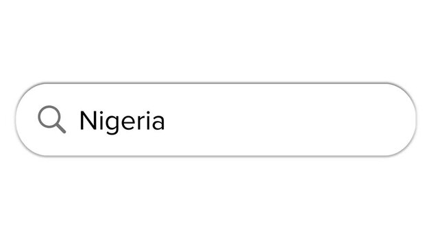 Www search bar icon with Nigeria text isolated on white background