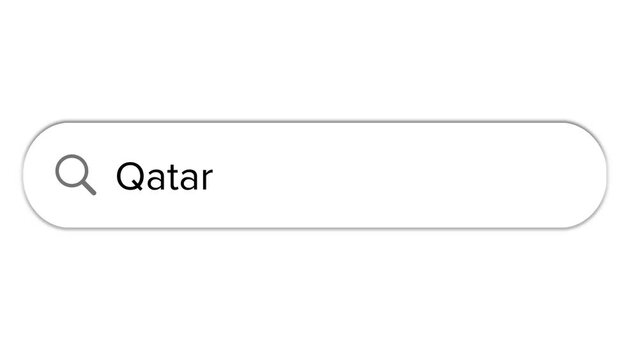 Www search bar icon with Qatar text isolated on white background