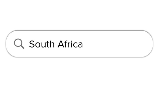 Www search bar icon with South Africa text isolated on white background