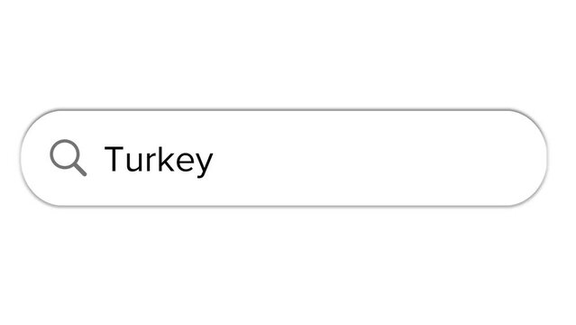 Www search bar icon with Turkey text isolated on white background