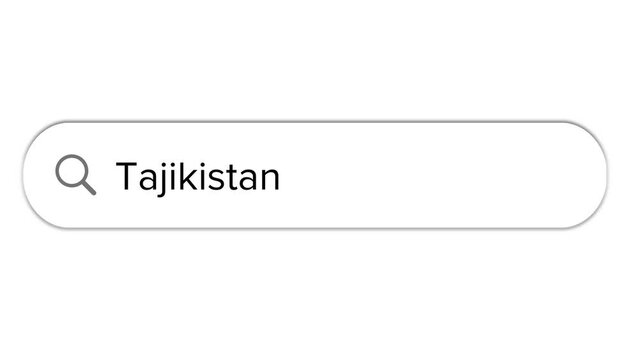 Www search bar icon with Tajikistan text isolated on white background