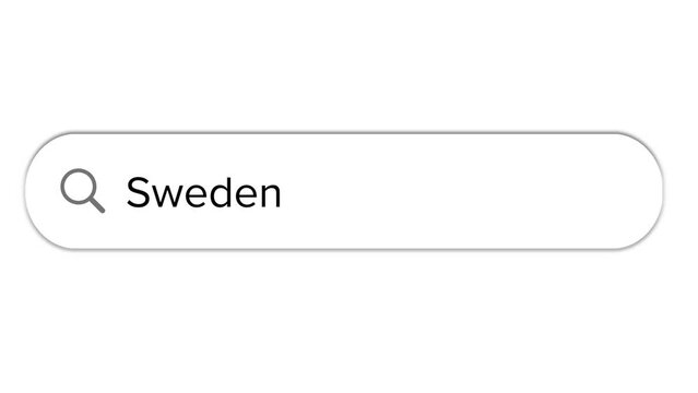 Www search bar icon with Sweeden text isolated on white background