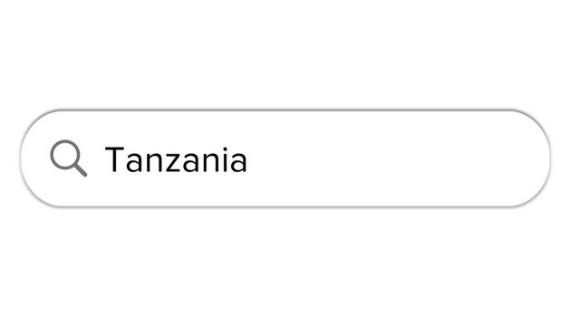 Www search bar icon with Tanzania text isolated on white background