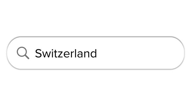 Www search bar icon with Switzerland text isolated on white background