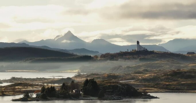 Sacred Solitude: Church Overlooking Lofoten's Tranquil Waters