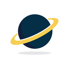 cartoon design of ringed planet with clear white background; celestial object; astrology; saturn