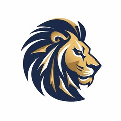 AI generated illustration of a logo featuring a lion's head against a white background