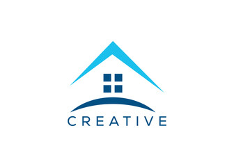 Minimalist real estate logo design vector template. Home property logo