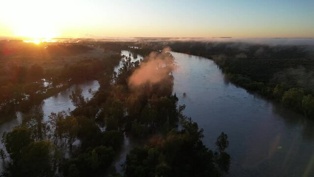 Sunrise On The Misty South African Vaal River