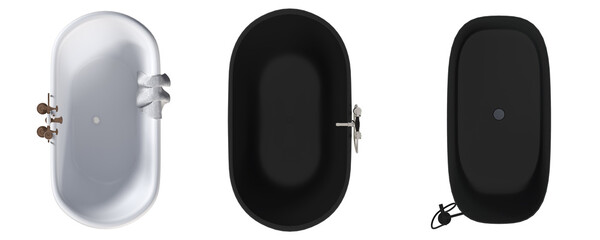 bathtub isolated on a white background, 3D illustration, and a CG render