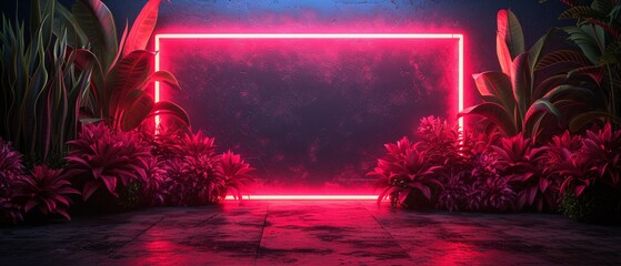 Pink Neon Flowers: A Monthly Event Inspired by the Latest Trends Generative AI