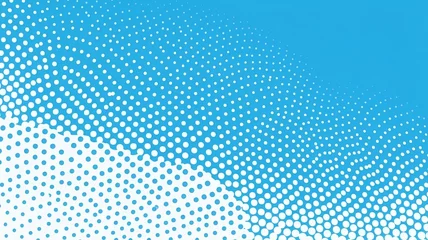 Gordijnen Illustration of blue dots on a white gradient background © Wirestock
