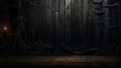 Illustration of a dark wooden background