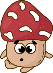 Cute Retro mushroom character