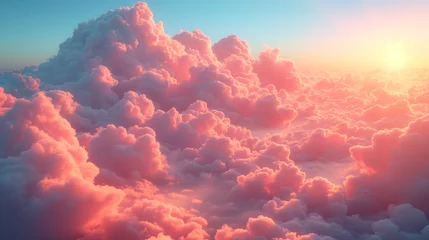 Tuinposter 꿈같은 노을이 물든 구름 위의 환상적인 하늘 © 현진 양