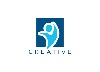 Fototapeta premium Minimalist Success people logo design vector template. Creative business growth people logo
