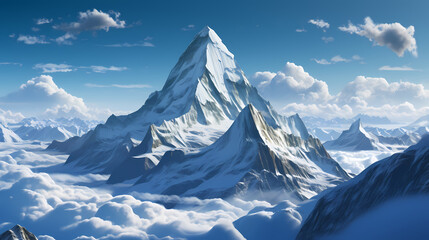 Stunning mountains, panoramic peaks PPT background
