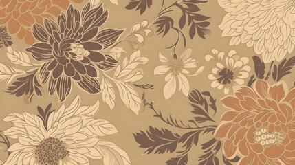 AI generated illustration of a bright and colorful floral pattern design