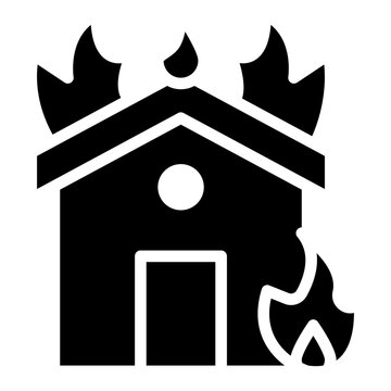 Burning House icon vector image. Can be used for Prison.