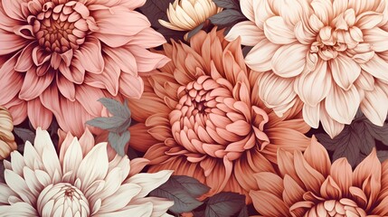 AI generated illustration of a beautiful vibrant abstract floral background for wallpapers