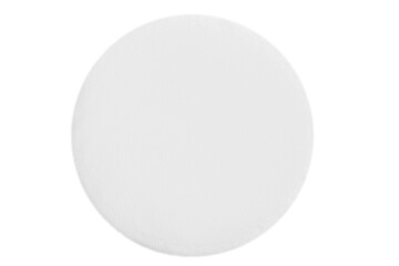 Cotton round cosmetic sponge on a blank background
